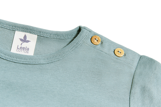 Leela Cotton 2286 | Baby Basic Langarmshirt - Taubenblau Exklusive Angebote