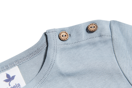 Leela Cotton 2063 | Baby Basic Langarmshirt - Hellgrau Neuheiten