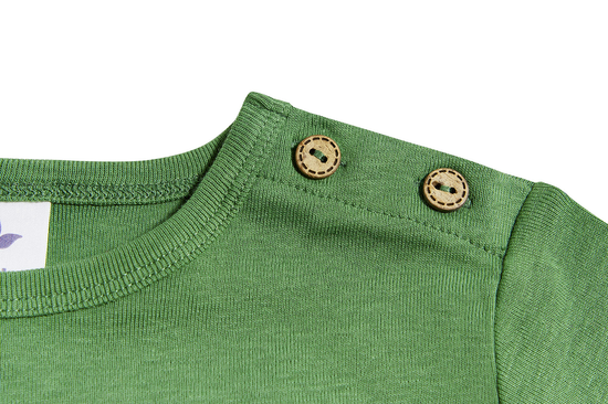 Leela Cotton 2060W | Baby Basic Langarmshirt - Waldgrün Saisonale Angebote