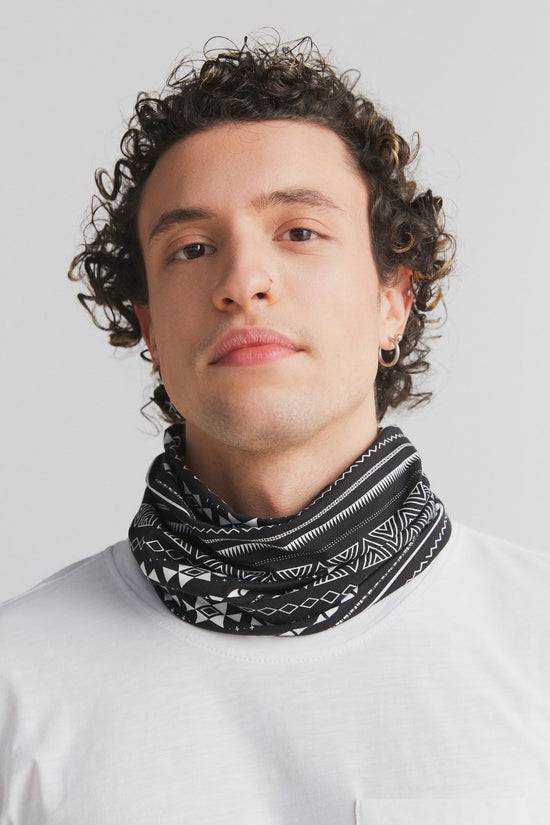 Leela Cotton 9625-046 | Unisex Schlauchschal - Schwarz-Weiss Tiefpreis