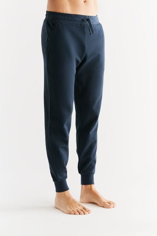 Leela Cotton 2454-061 | Waffel Strick Herrenhose - Indigo Letzte 3 Tage