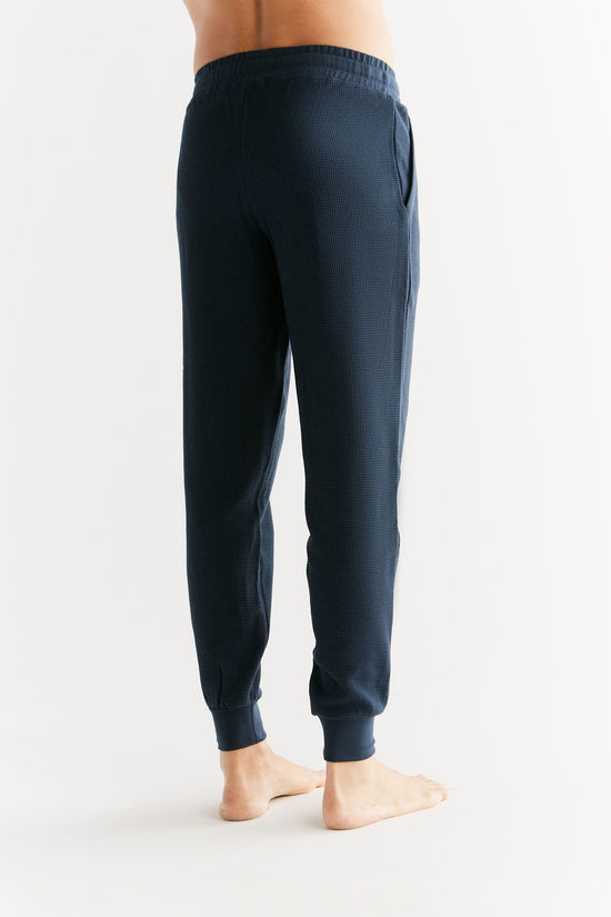 Leela Cotton 2454-061 | Waffel Strick Herrenhose - Indigo Letzte 3 Tage