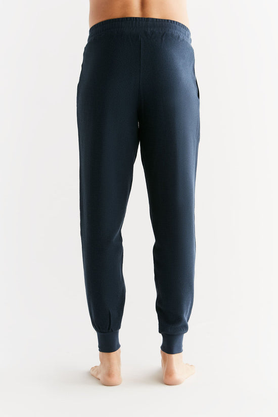 Leela Cotton 2454-061 | Waffel Strick Herrenhose - Indigo Letzte 3 Tage