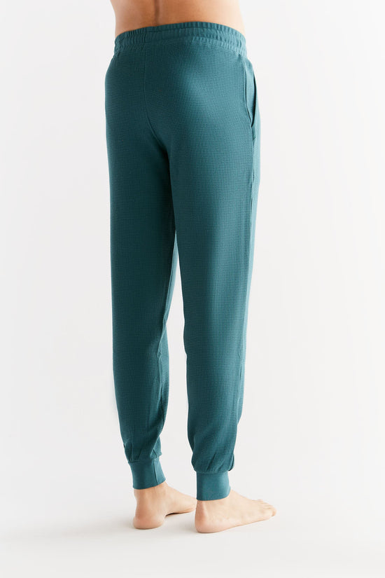 Leela Cotton 2454-063 | Waffel Strick Herrenhose - Tanne JETZT KAUFEN