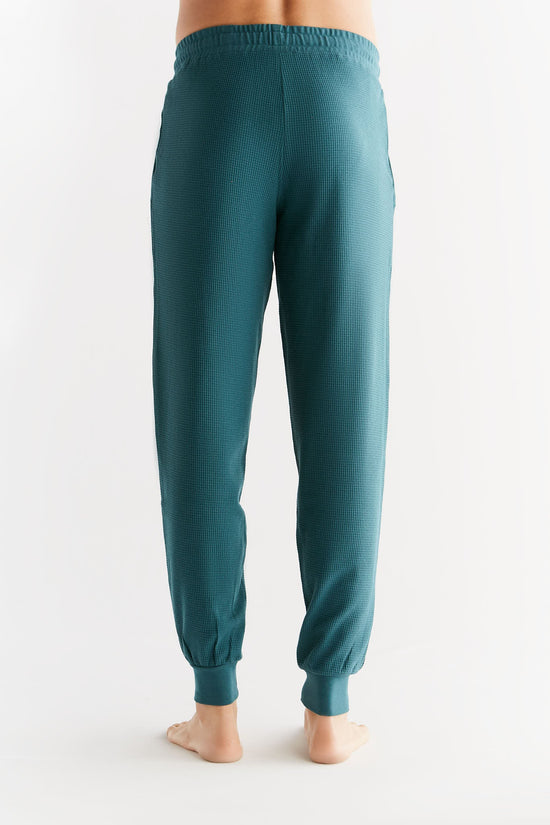 Leela Cotton 2454-063 | Waffel Strick Herrenhose - Tanne JETZT KAUFEN
