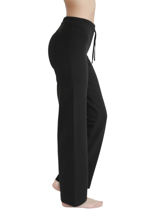 Leela Cotton 4207S | Damen Yogahose mit Rippbund - Schwarz Letzter Tag