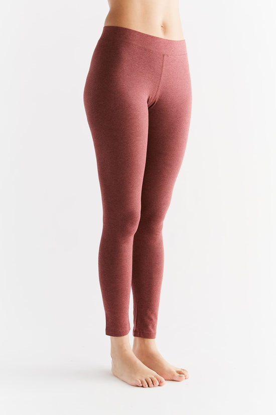 Leela Cotton 1611-062 | Damen Leggings Baumwolljersey - Kaffee/Rostrot Bis zu 60% Rabatt