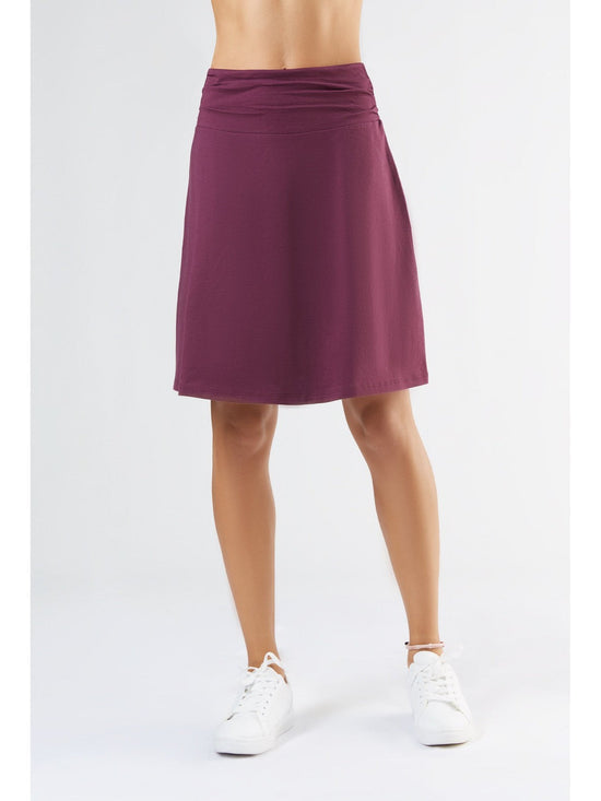 Leela Cotton 1418-028 | Rock A-Linie mit Komfortbund - Aubergine Clearance-Verkauf