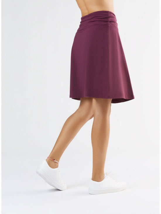 Leela Cotton 1418-028 | Rock A-Linie mit Komfortbund - Aubergine Clearance-Verkauf