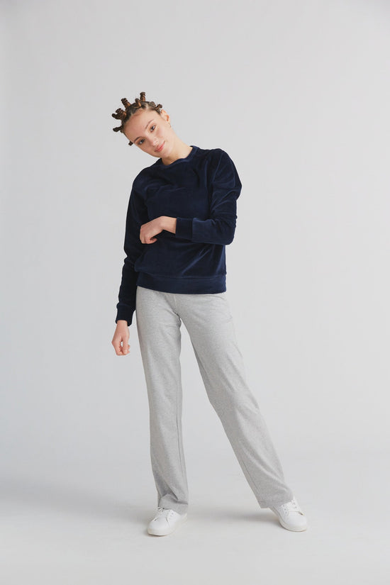 Leela Cotton 1277-045 | Damen Nickysweatshirt - Nachtblau Begrenzt auf 3 Tage