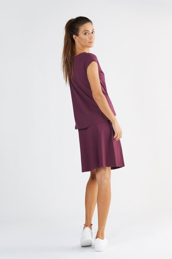 Leela Cotton 1261-028 | Damen Blusen-Shirt - Aubergine Black Friday Preise