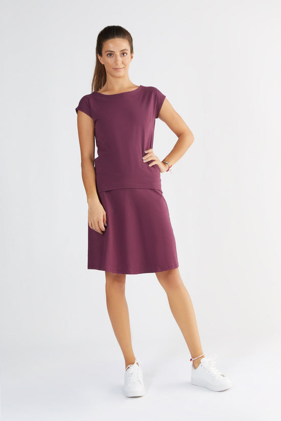 Leela Cotton 1261-028 | Damen Blusen-Shirt - Aubergine Black Friday Preise