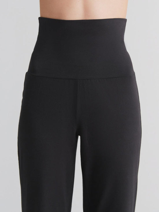 Leela Cotton 1726-021 | Damen Hose mit Umschlagbund - Schwarz Online