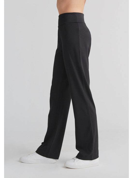 Leela Cotton 1726-021 | Damen Hose mit Umschlagbund - Schwarz Online