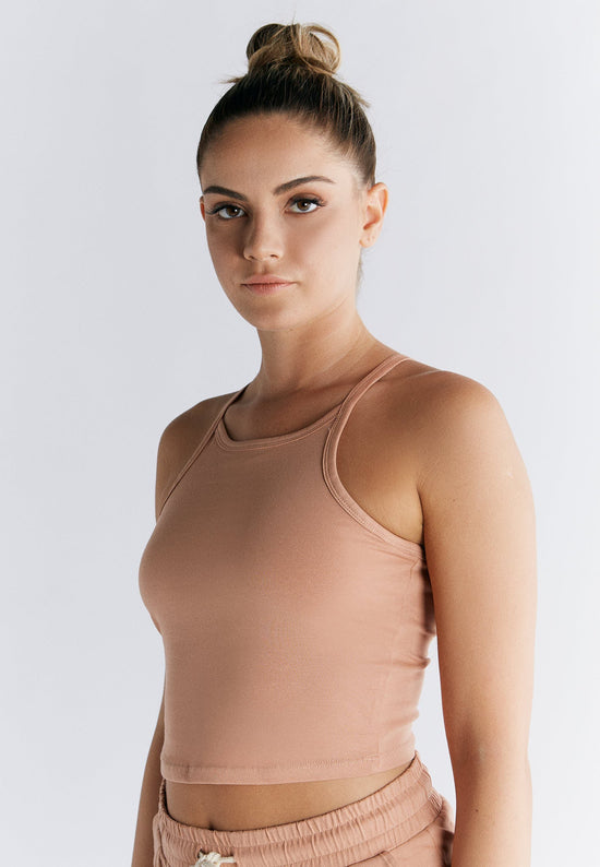 Leela Cotton 1217-070 | Crop-Top - Café Crema Limitierter Zeitrabatt