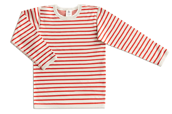 Leela Cotton 2460 | Baby Wendelangarmshirt - Grau-Ziegelrot Großer Ausverkauf