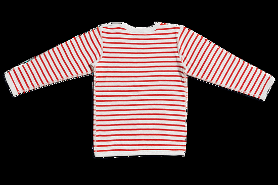 Leela Cotton 2460 | Baby Wendelangarmshirt - Grau-Ziegelrot Großer Ausverkauf