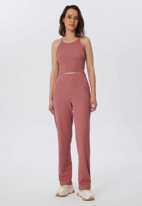 Leela Cotton 4071-072 | Ripp Hose - Dunkel Mauve Saisonschlussverkauf