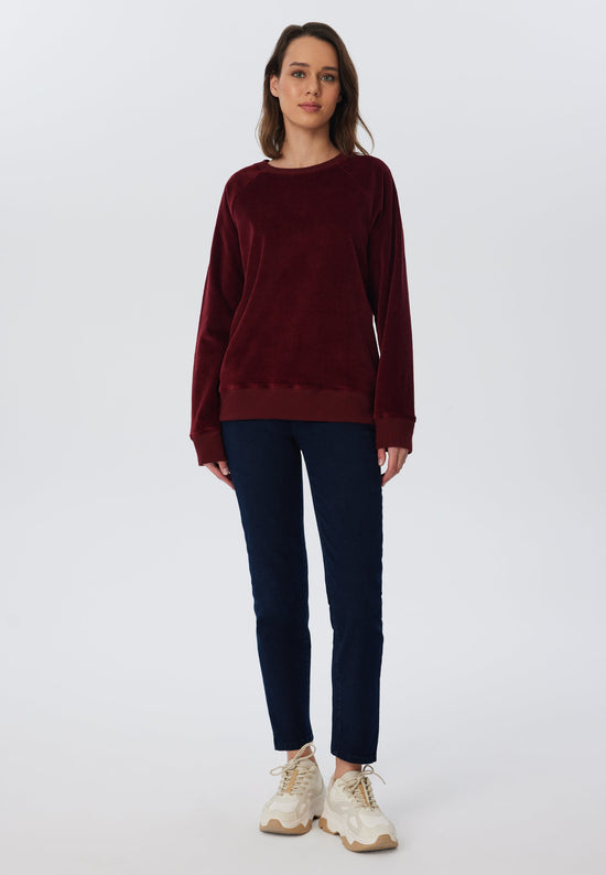 Leela Cotton 1278-030 | Damen Cord Sweatshirt - Bordeaux Cyber Monday