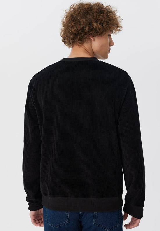 Leela Cotton 2232-021 | Herren Cord Sweatshirt - Schwarz Jubiläumsangebot