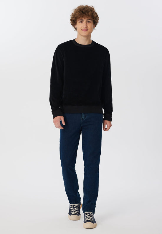 Leela Cotton 2232-021 | Herren Cord Sweatshirt - Schwarz Jubiläumsangebot