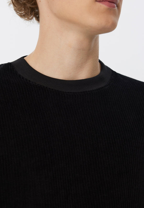 Leela Cotton 2232-021 | Herren Cord Sweatshirt - Schwarz Jubiläumsangebot