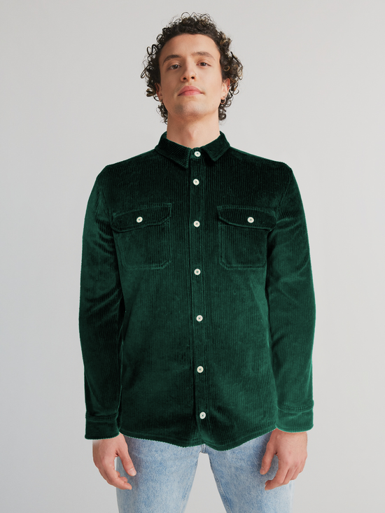 Leela Cotton 9233-067 | Unisex Cord Jacke -Tannennadel Lagerräumung