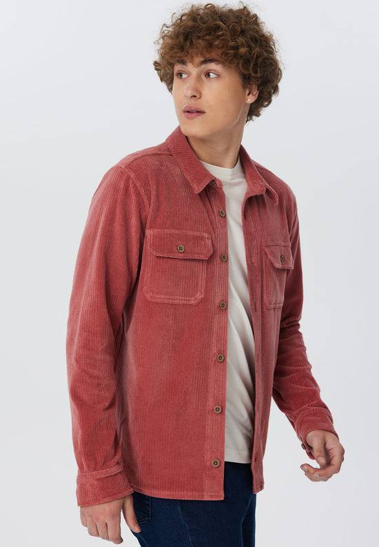 Leela Cotton 9233-072 | Unisex Cord Jacke -Dunkel Mauve Neueste Mode