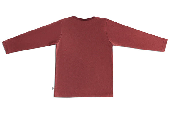 Leela Cotton 2060 KT | Baby Basic Langarmshirt - Kaffee/Rostrot Letzte 2 Tage