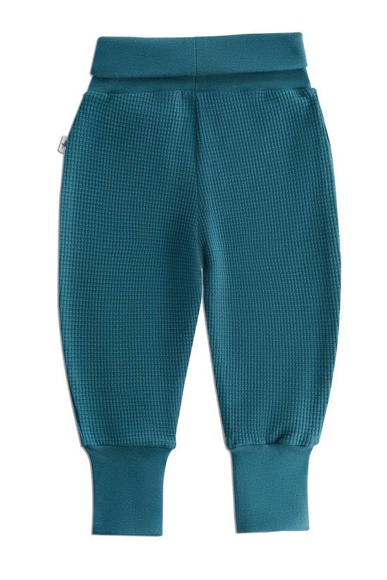 Leela Cotton 2869 TN | Waffel Strick Babyhose breiter Bund - Tanne Sonderangebot der Fabrik