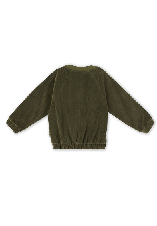 Leela Cotton 2696 OL | Cord Baseballjacke - Oliv Online