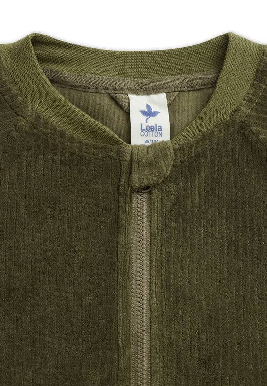 Leela Cotton 2696 OL | Cord Baseballjacke - Oliv Online