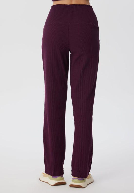 Leela Cotton 4071-028 | Ripp Hose - Aubergine Auslauf