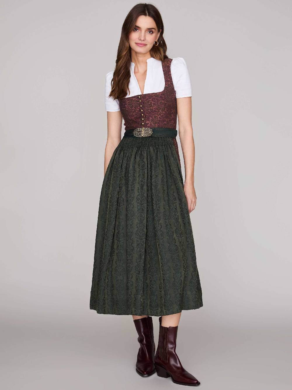 Limberry Dirndl in Korall mit floralem Muster - MONIKA KORALLE Black Friday