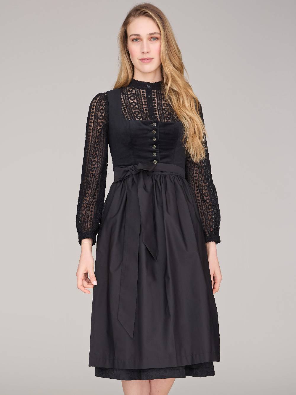 Limberry Schwarzes Dirndl mit Knöpfen - GEORGINA ANTIQUE BLACK Osterangebot