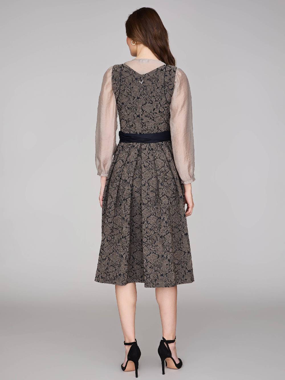 Limberry Schwarz gemustertes Dirndl - HEDI BLACK FOLKLORE Valentinstagsangebot