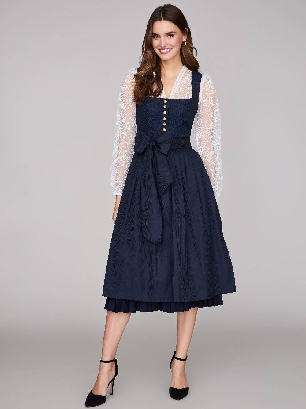 Limberry Royalblaues Dirndl mit plissiertem Rock - HEDI PLISSEE ROYAL BLUE Jubiläumsangebot