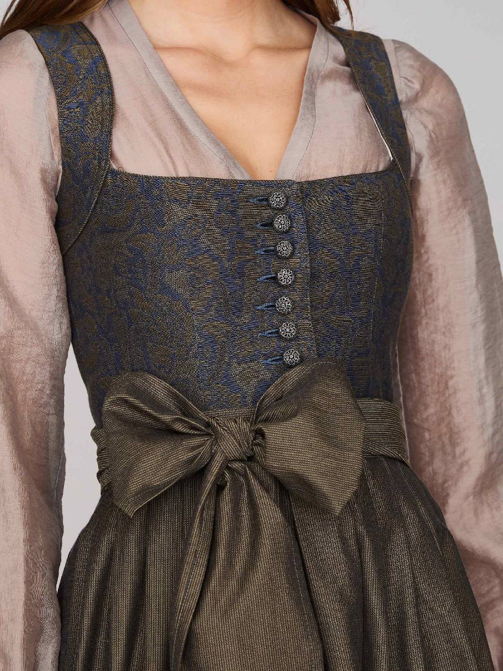 Limberry Braunes Dirndl mit floralem Muster - HEDI BRASS FOLKLORE Heißer Verkauf