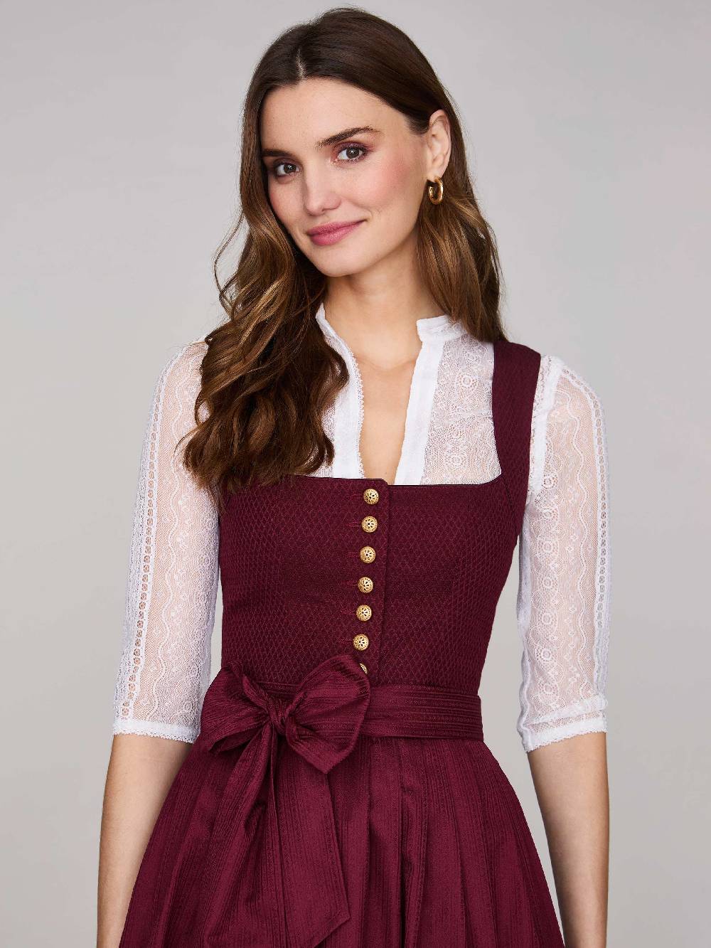 Limberry Bordeauxrotes Dirndl mit plissiertem Rock - HEDI PLISSEE BORDEAUX Neueste Mode