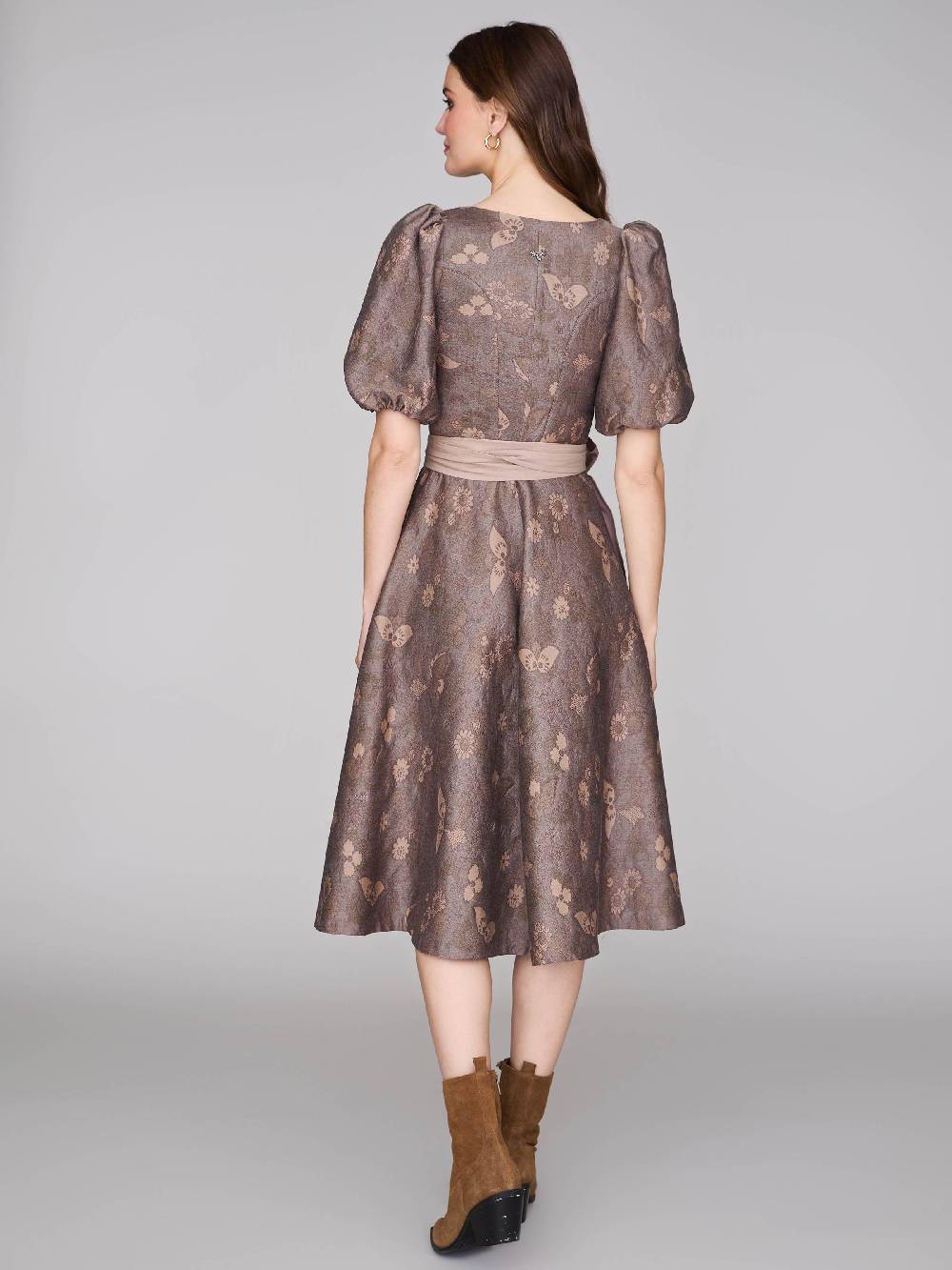 Limberry Nussbraunes Dirndl mit Puffärmeln - PAULINE MUTED MARON Blitzangebot