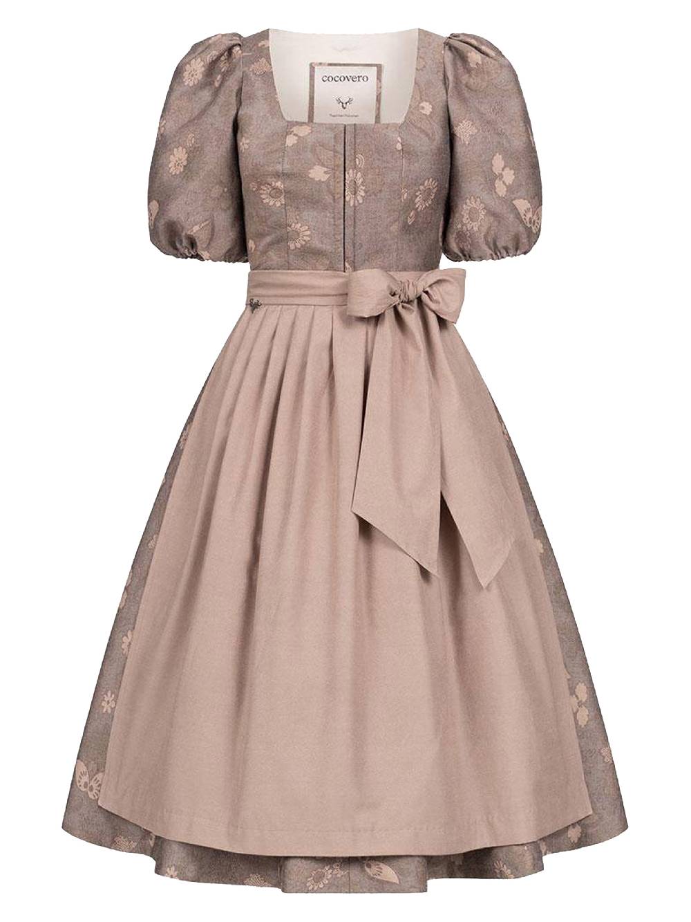 Limberry Nussbraunes Dirndl mit Puffärmeln - PAULINE MUTED MARON Blitzangebot
