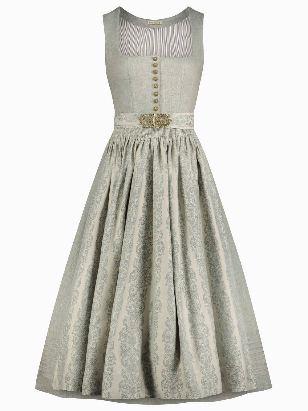 Limberry Hellgraues Dirndl aus Leinen - MONIKA CLOUD BLUE JADE Neuheiten
