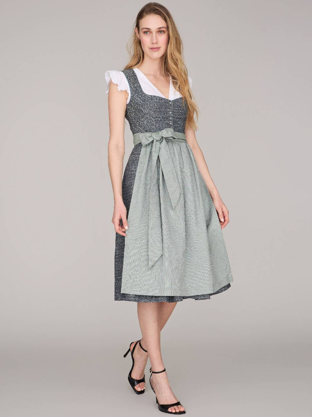 Limberry Blaues Dirndl mit Knöpfen - JOSIE STORMY SKY Sonderangebote