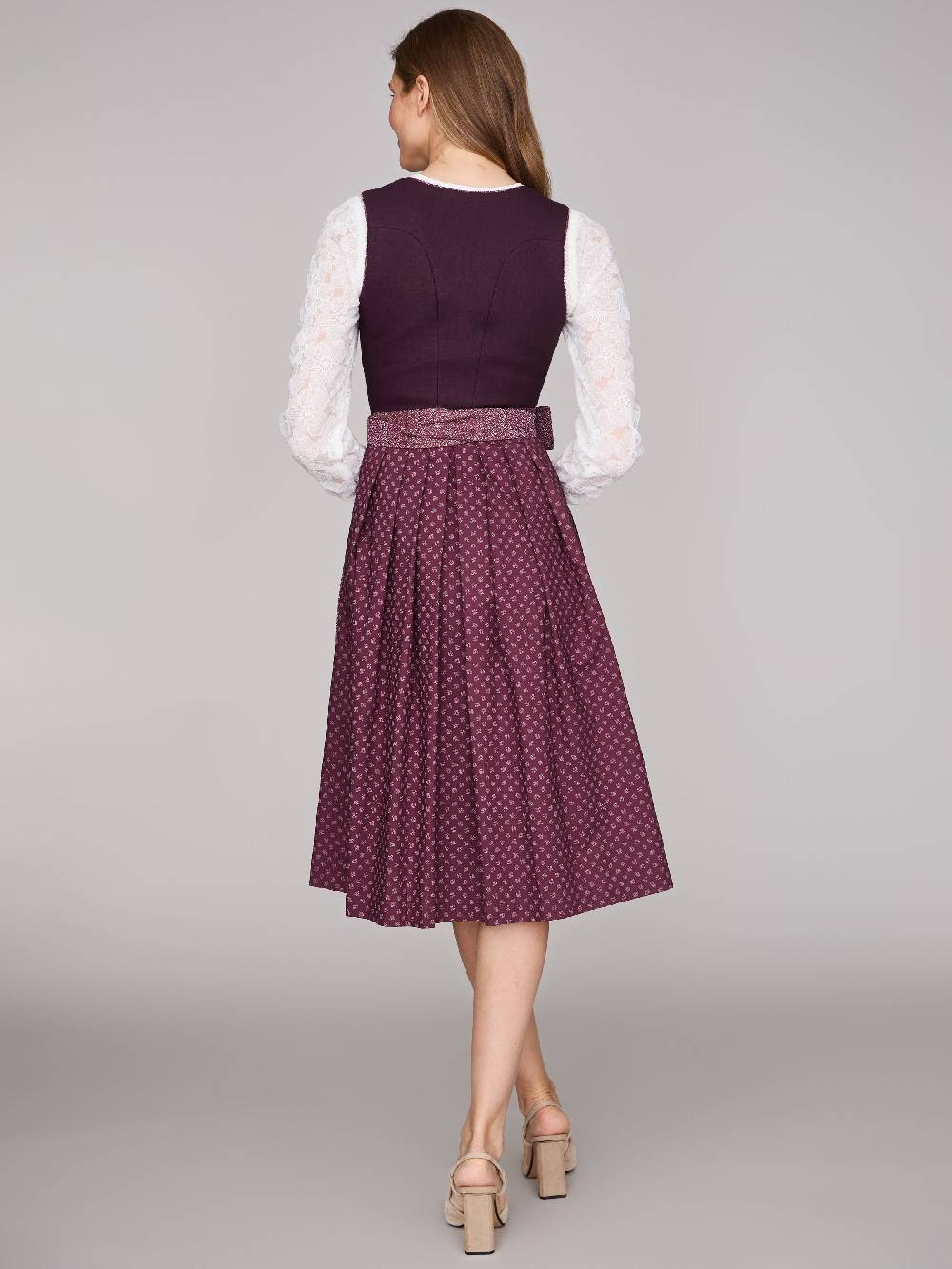 Limberry Beeren-farbenes Dirndl mit Leinen-Mieder - ADA FIG VIP-Rabatte