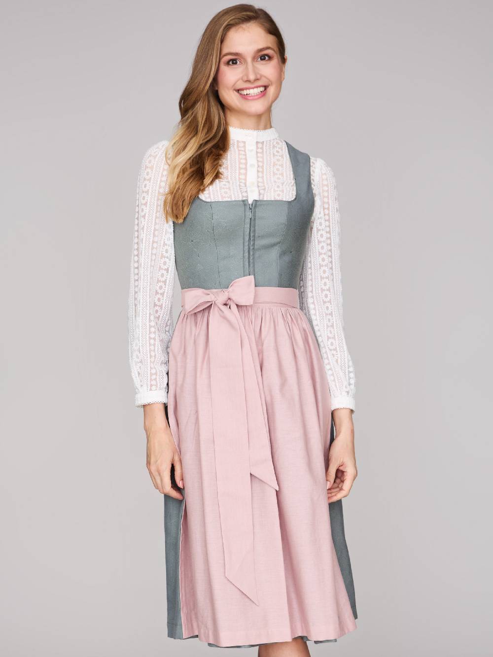 Limberry Salbeigrünes Dirndl mit floralem Muster - CECILY AGAVE GREEN Tiefpreis