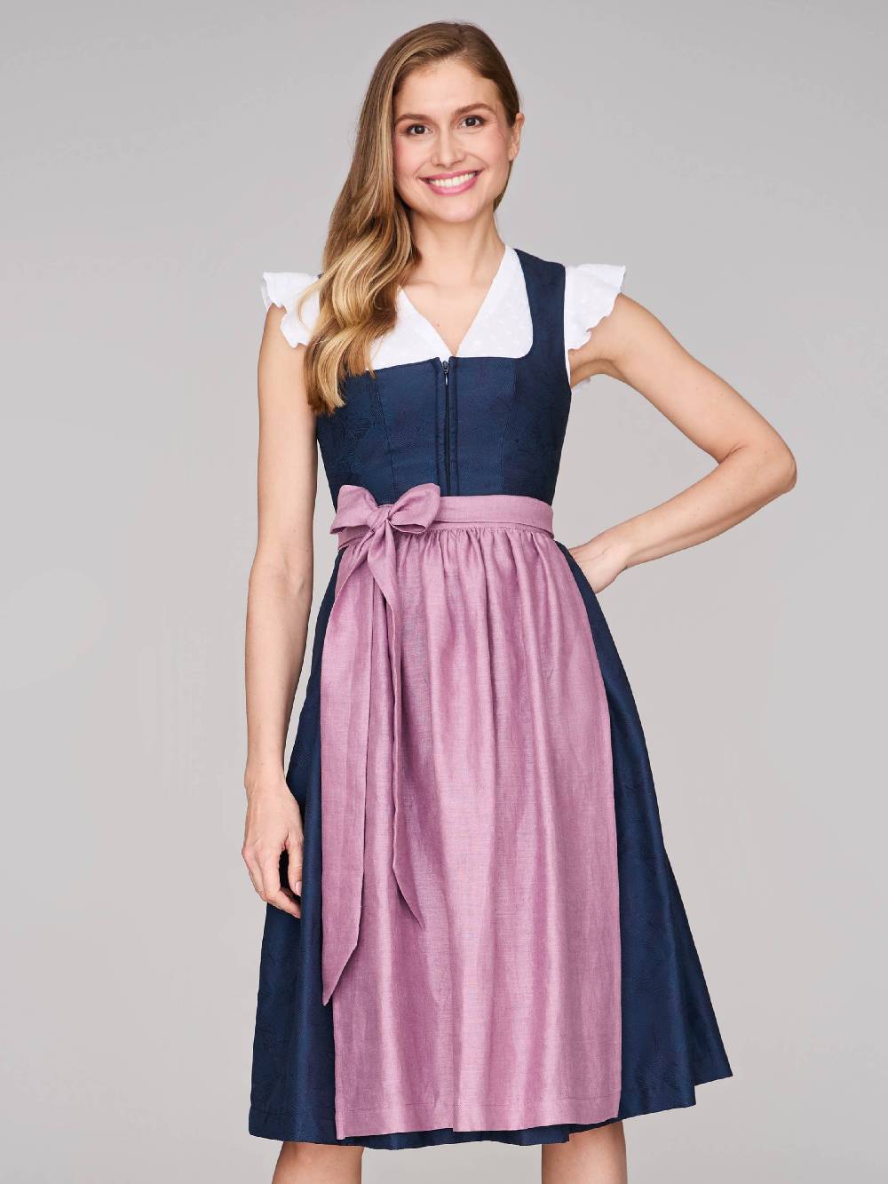 Limberry Mitternachtsblaues Dirndl mit floralem Muster - CECILY SEA STORM Super Sparpreis