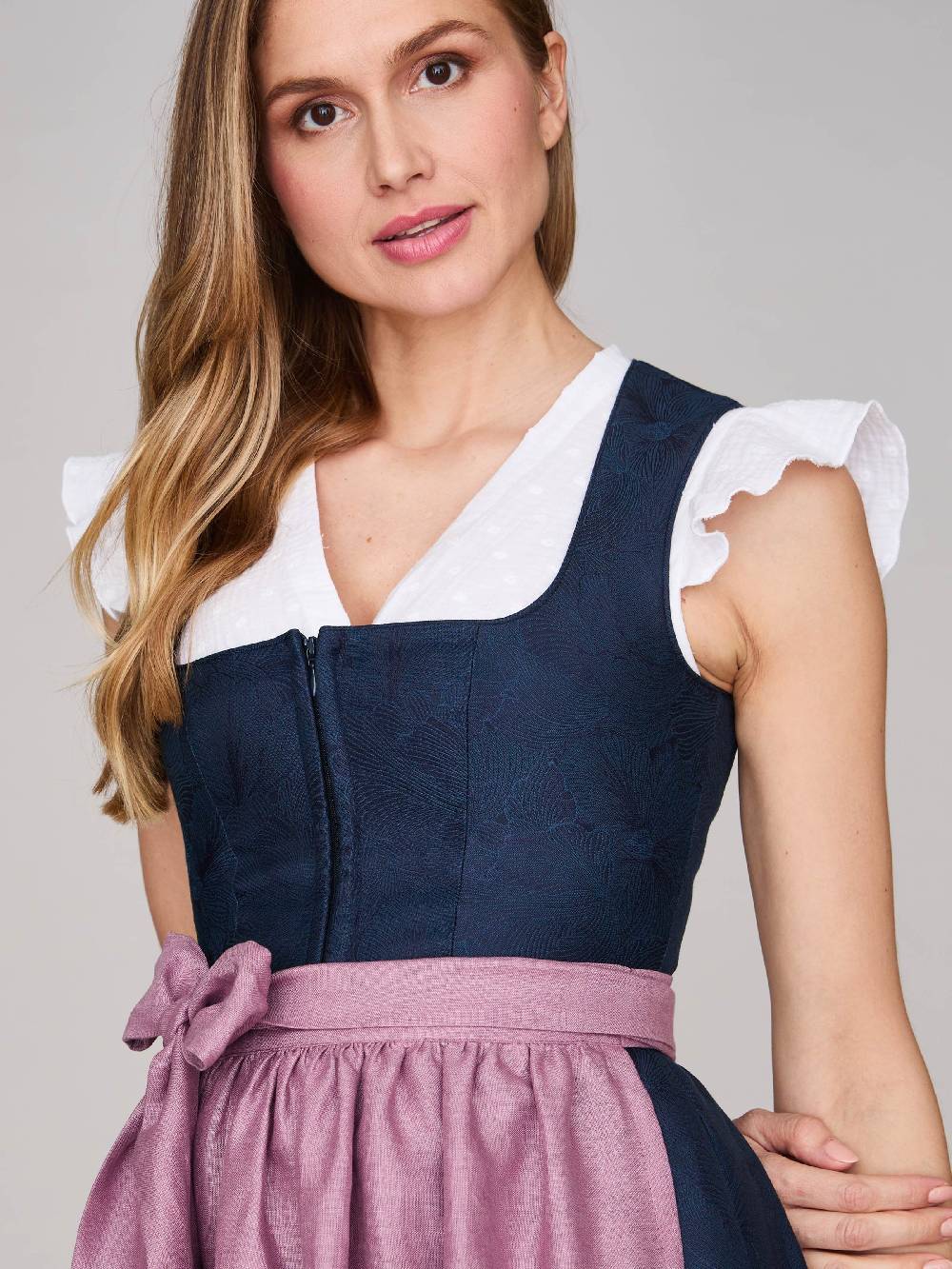 Limberry Mitternachtsblaues Dirndl mit floralem Muster - CECILY SEA STORM Super Sparpreis