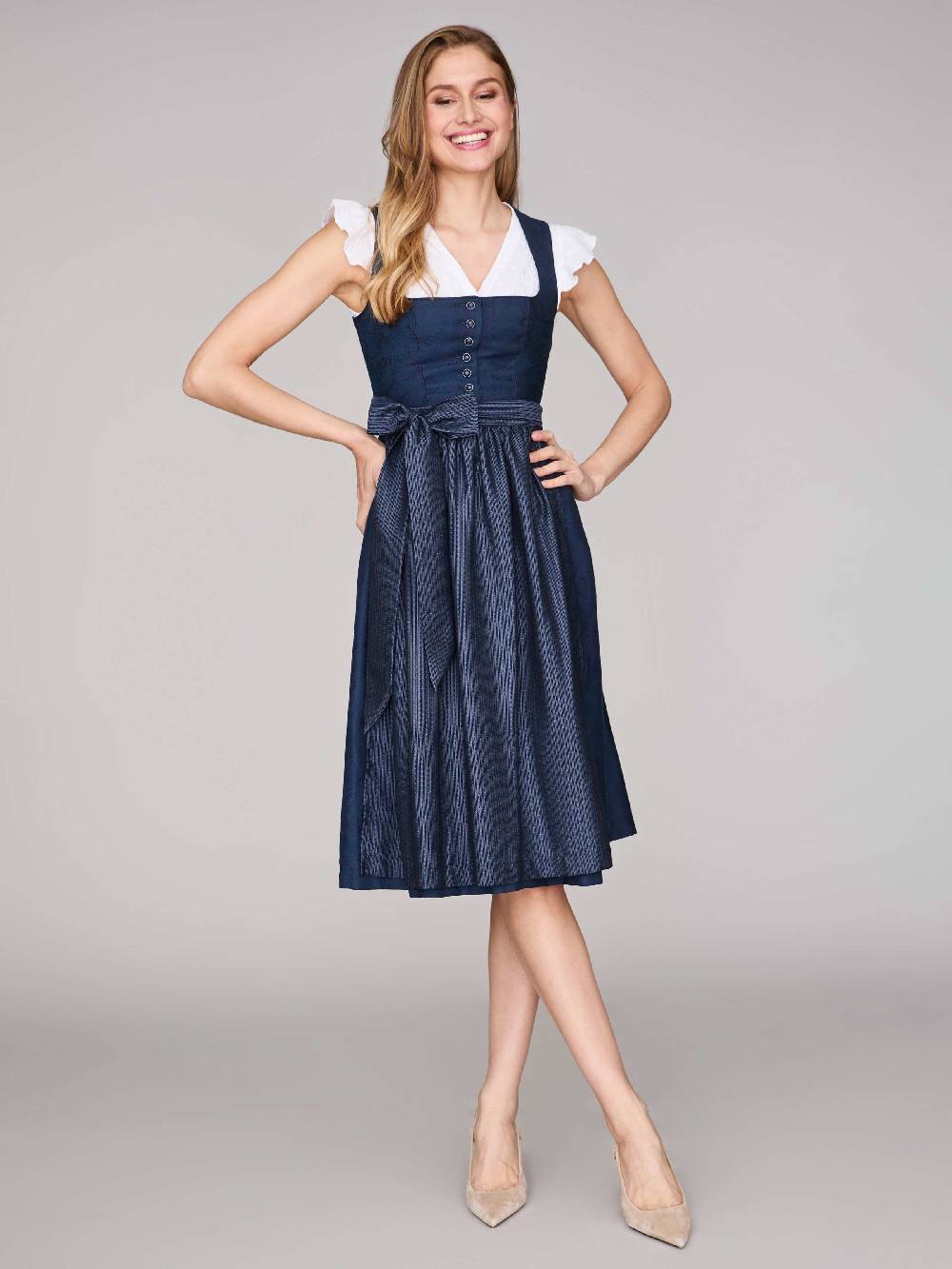 Limberry Mitternachtsblaues Dirndl mit Knöpfen - FELICITY SEA STORM Wochenangebot
