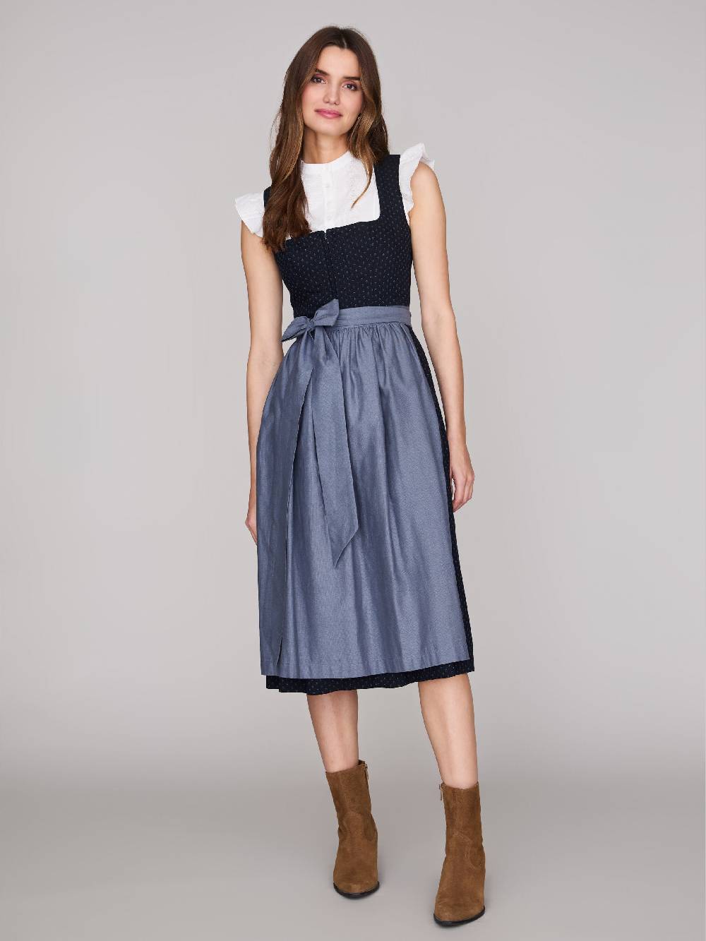 Limberry Dunkelblaues Dirndl mit Streublumen - VERA BLUE GRAPHITE Begrenzte Freigabe