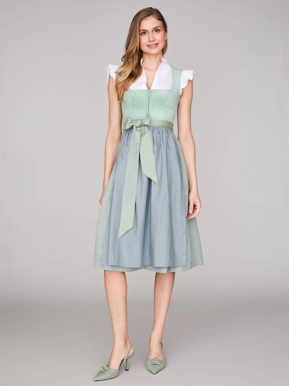 Limberry Mintgrünes Dirndl mit Velours-Mieder - ISOBEL FROSTY GREEN Letzte 2 Tage